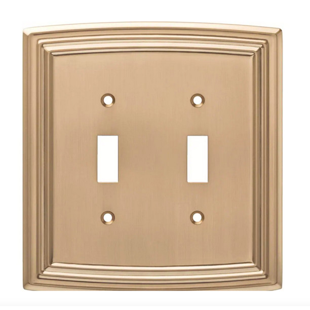 Double Toggle Wall Plate Double Switch Plate Champagne Bronze