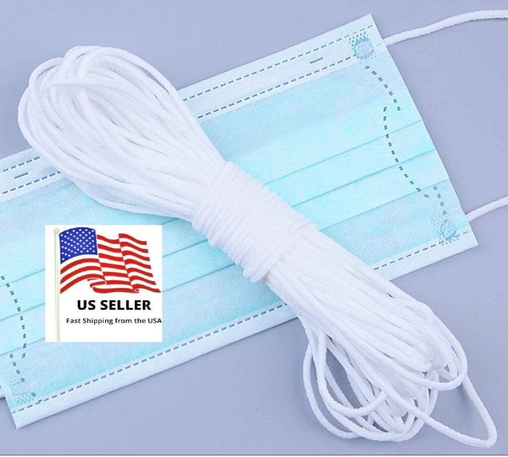 White Elastic cord  for face mask  20m (21.87 Yard)