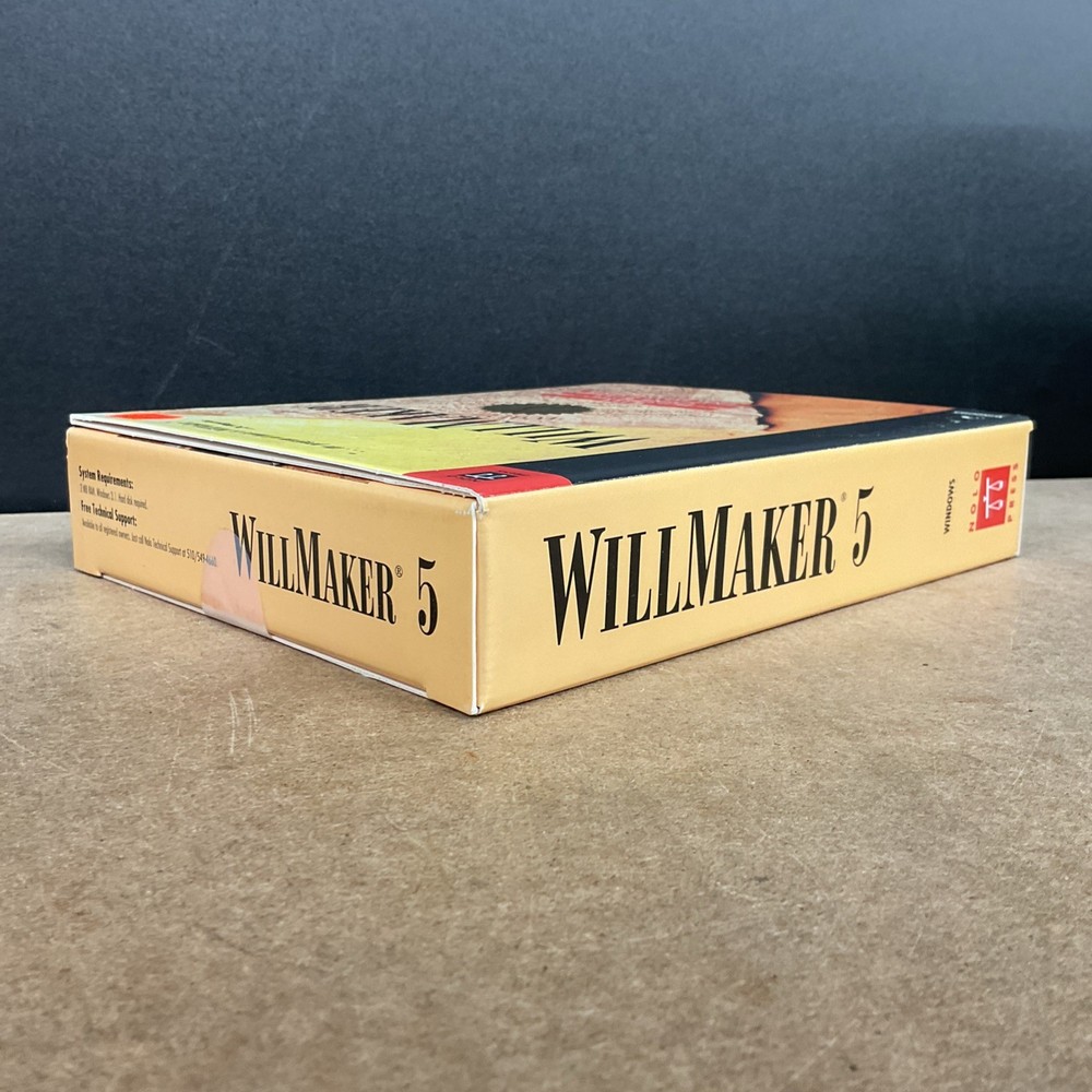 Nola Press WillMaker 5 Microsoft Windows 3.1 Hard Disk Factory Sealed