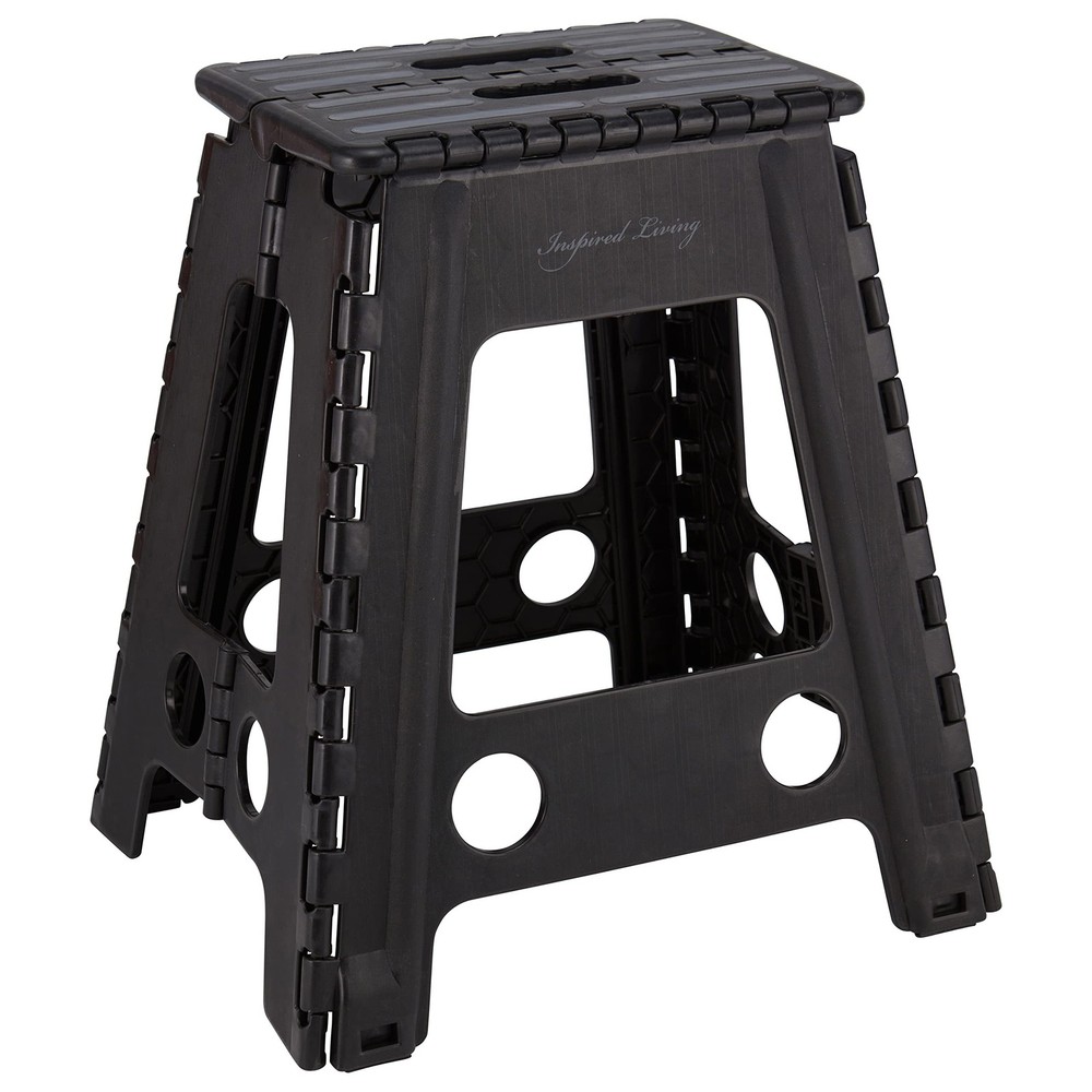 Inspired Living 18" Step Stool, Folding Step Stools for Adults, Plastic Folda...