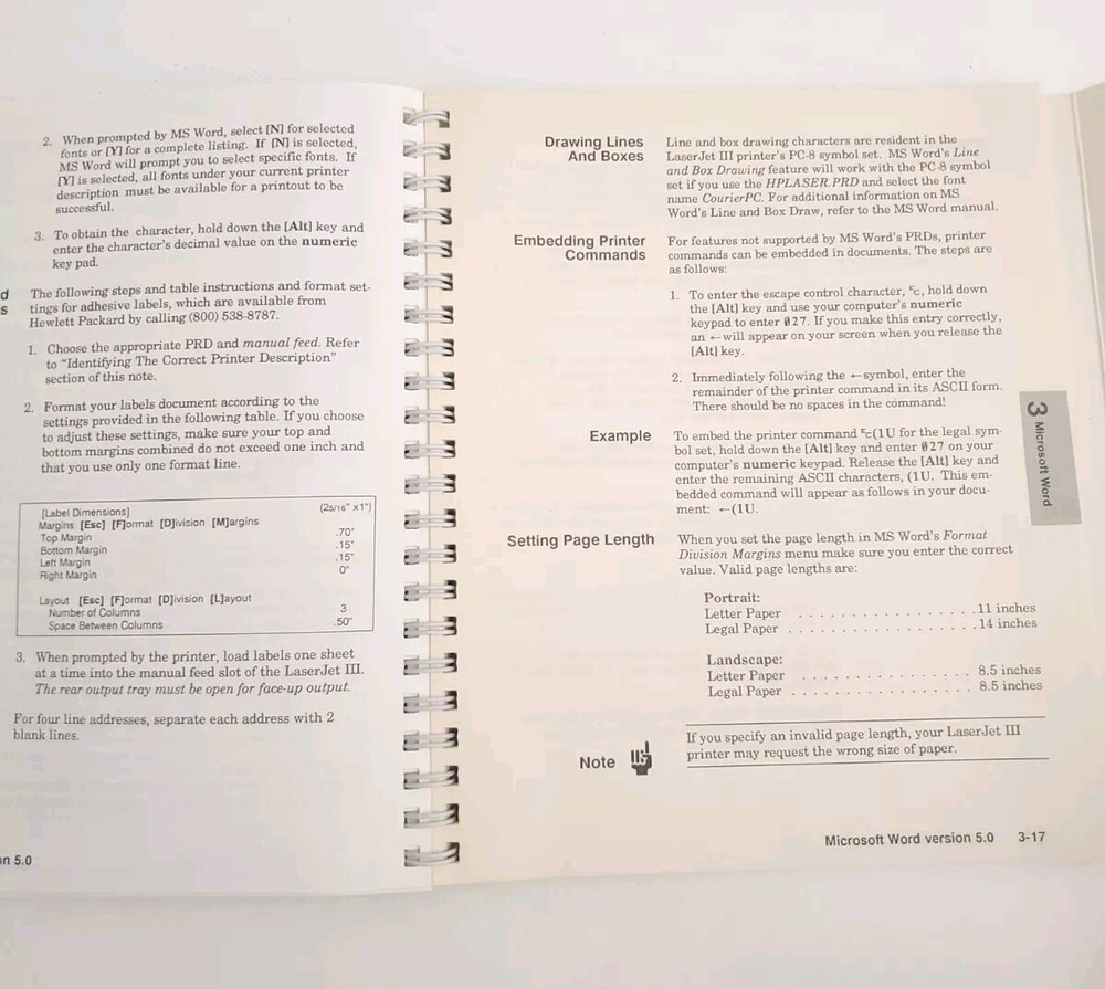 HP LASERJET III PRINTER USER'S MANUAL Software Application Notes Quick Reference