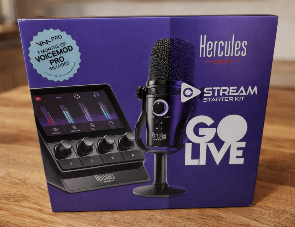 (NEW) Hercules Stream Starter Kit 100 & HUD-600 USB Microphone