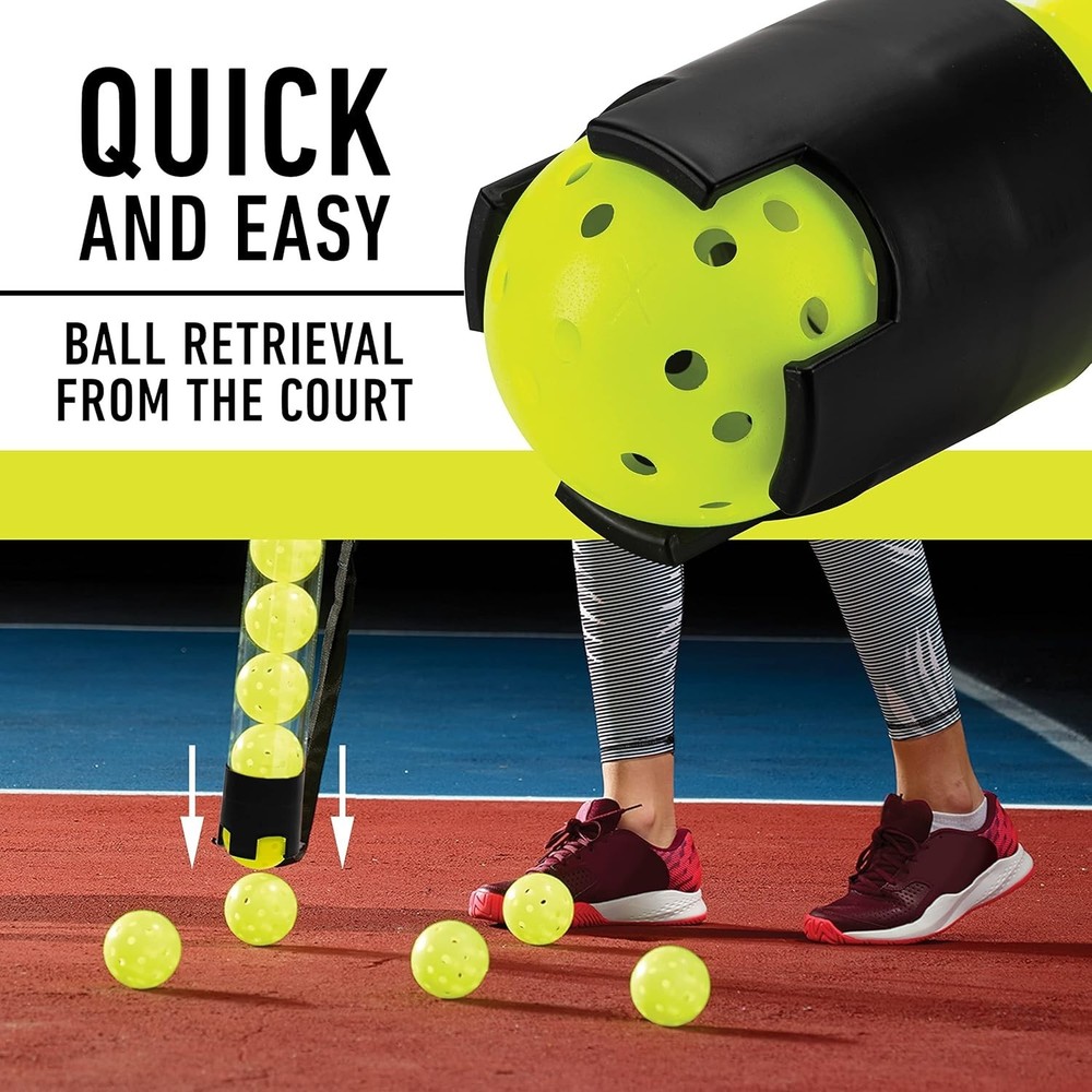 Lightweight Pickleball Picker Upper with Adjustable Strap - Stores 13 Balls