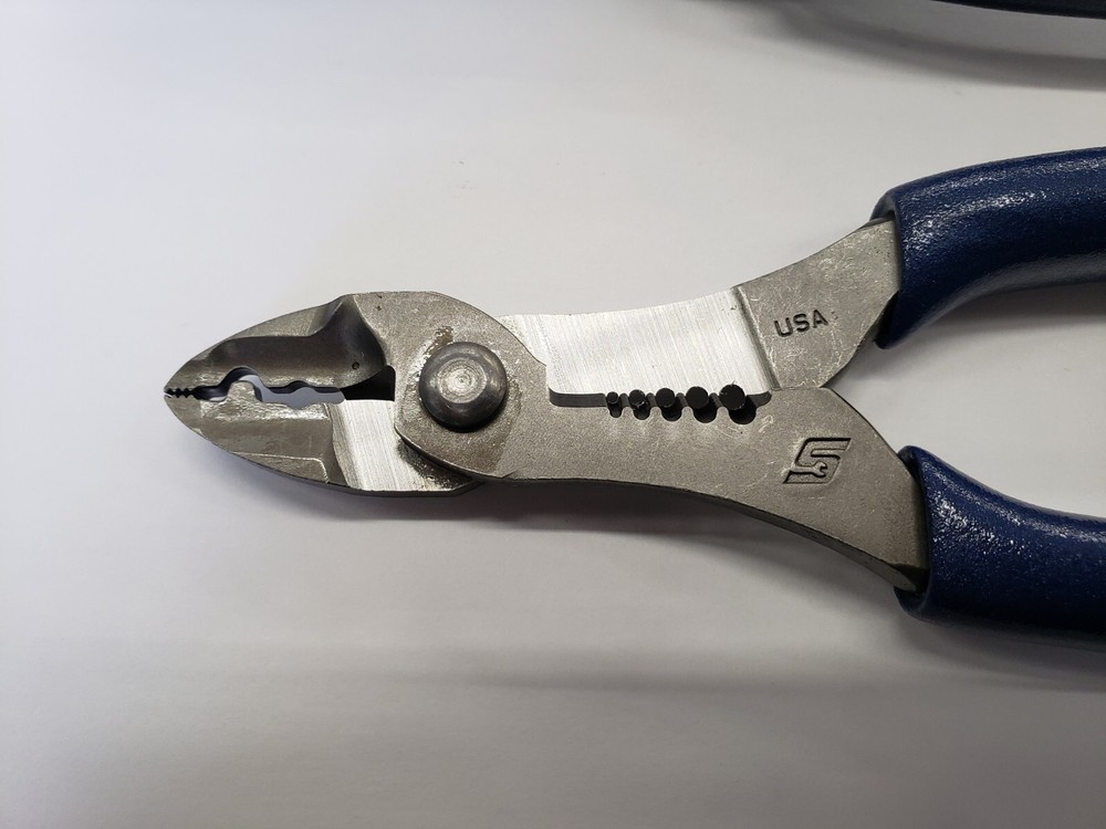 Snap-on Tools POWER BLUE 2pc Soft Grip 7" & 9" Wire Stripper Cutter Crimper Set