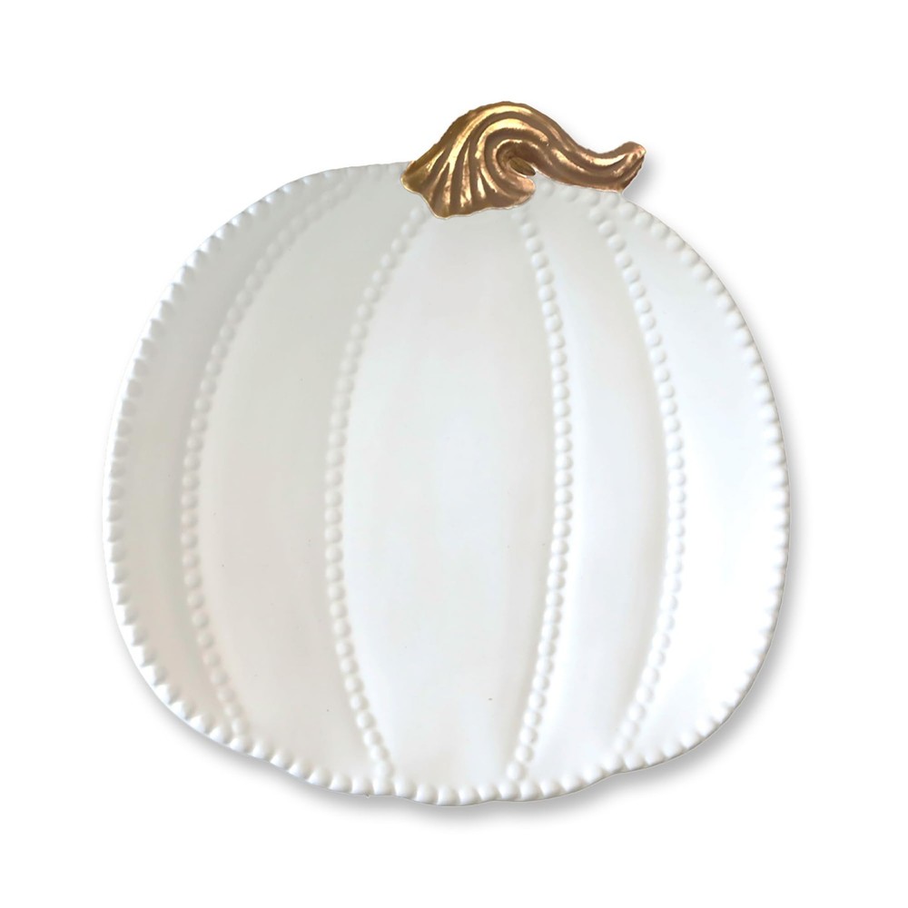 Mary Square Fall Harvest 8 Inch Glossy Textured Ceramic Appetizer Serving Dish P