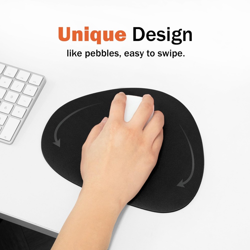 Mouse pad, Non-Slip Washable Waterproof Computer Mouse pad (Black) Black
