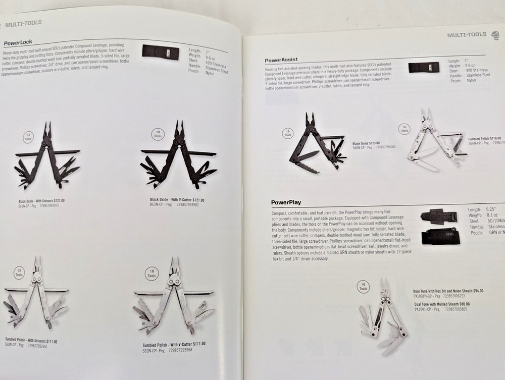 SOG 2018 Catalog Product Guide Knives Multi Tools PB