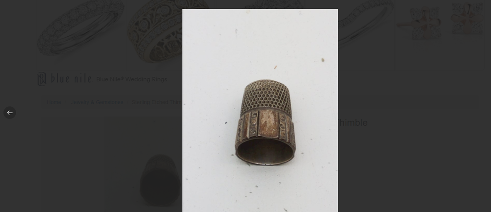 Sterling Etched Antique Thimble