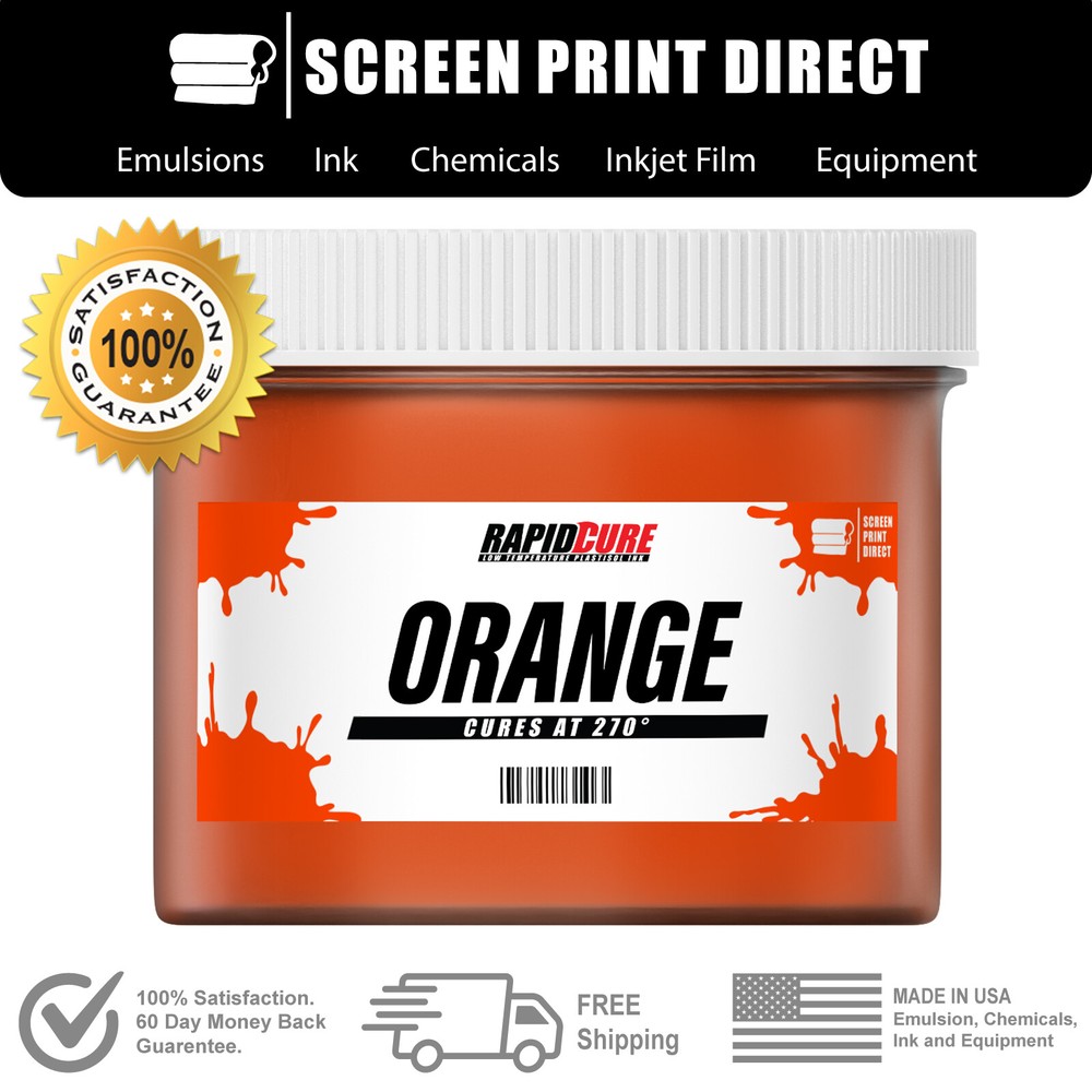 Orange - Screen Printing Plastisol Ink - Low Temp Cure 270F - All Sizes