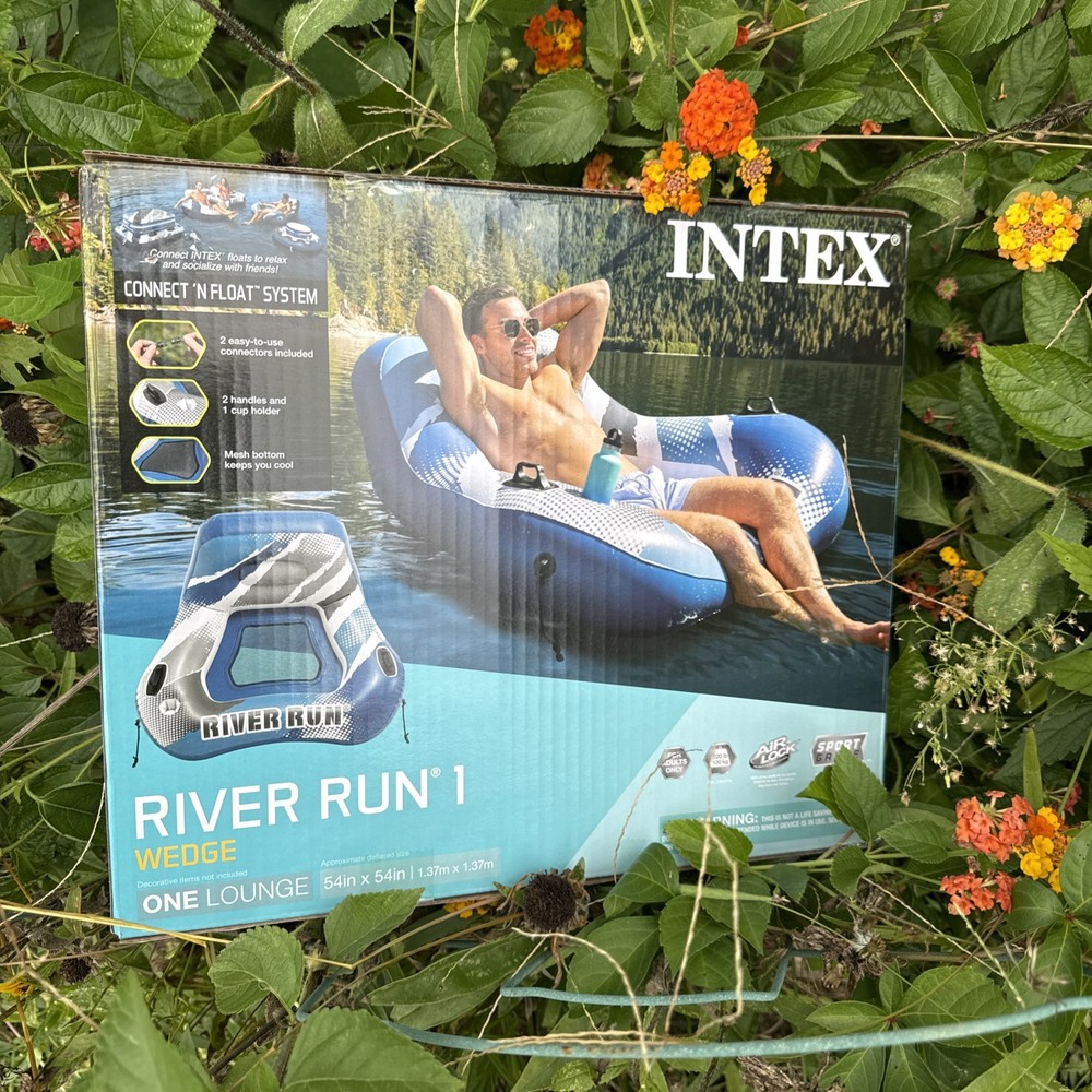 Intex River Run 1 Wedge Inflatable Water Float 54” Connect N Float System New