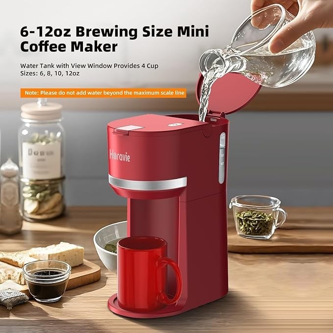 Single Serve Coffee Maker for K Cup & Ground Coffee, Fast Brew, 6-12 oz