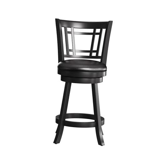 Fairfox 24.5" Wood Swivel Stool Counter Height Black