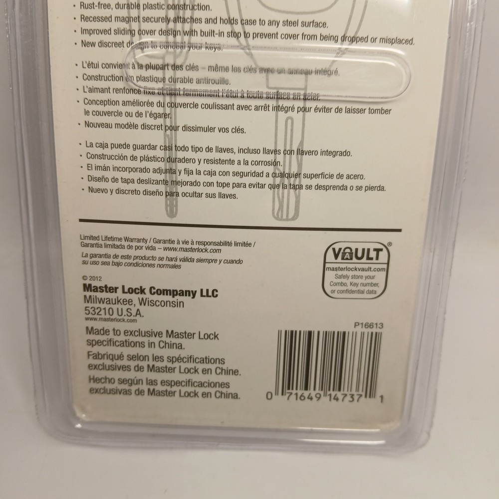 Master Lock Magnetic Key Storage Case 207D NOS
