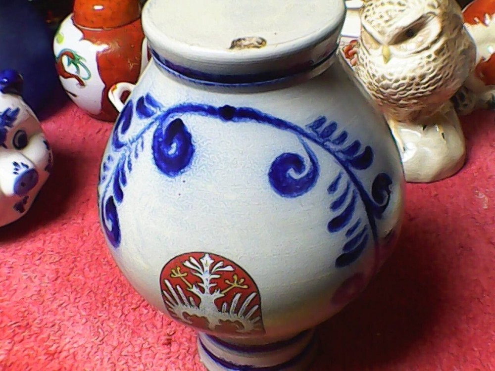 LARGE STONE BEER PITCHER - WEST GERMANY FRANKFURT