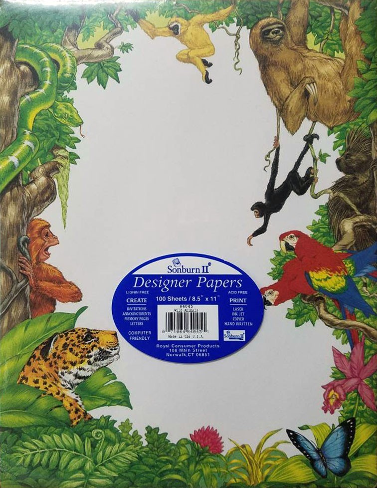 Wild Animals Designer Paper by Sonburn II - NEW - 100 sheets per pack