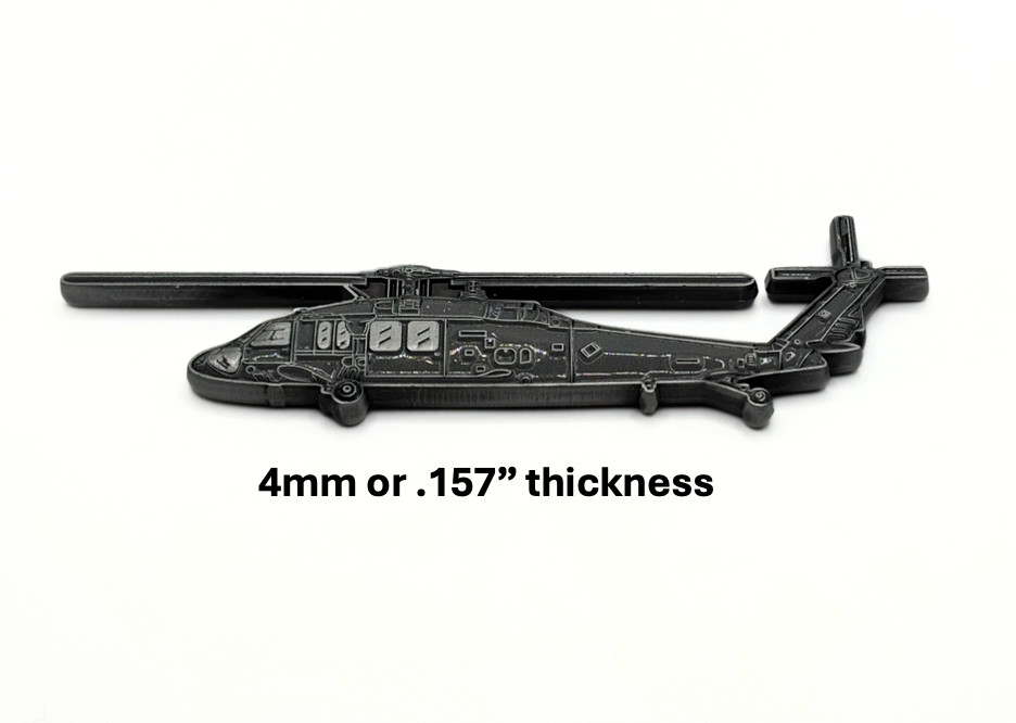 Army Aviator Veteran - Blackhawk Shaped Challenge Coin