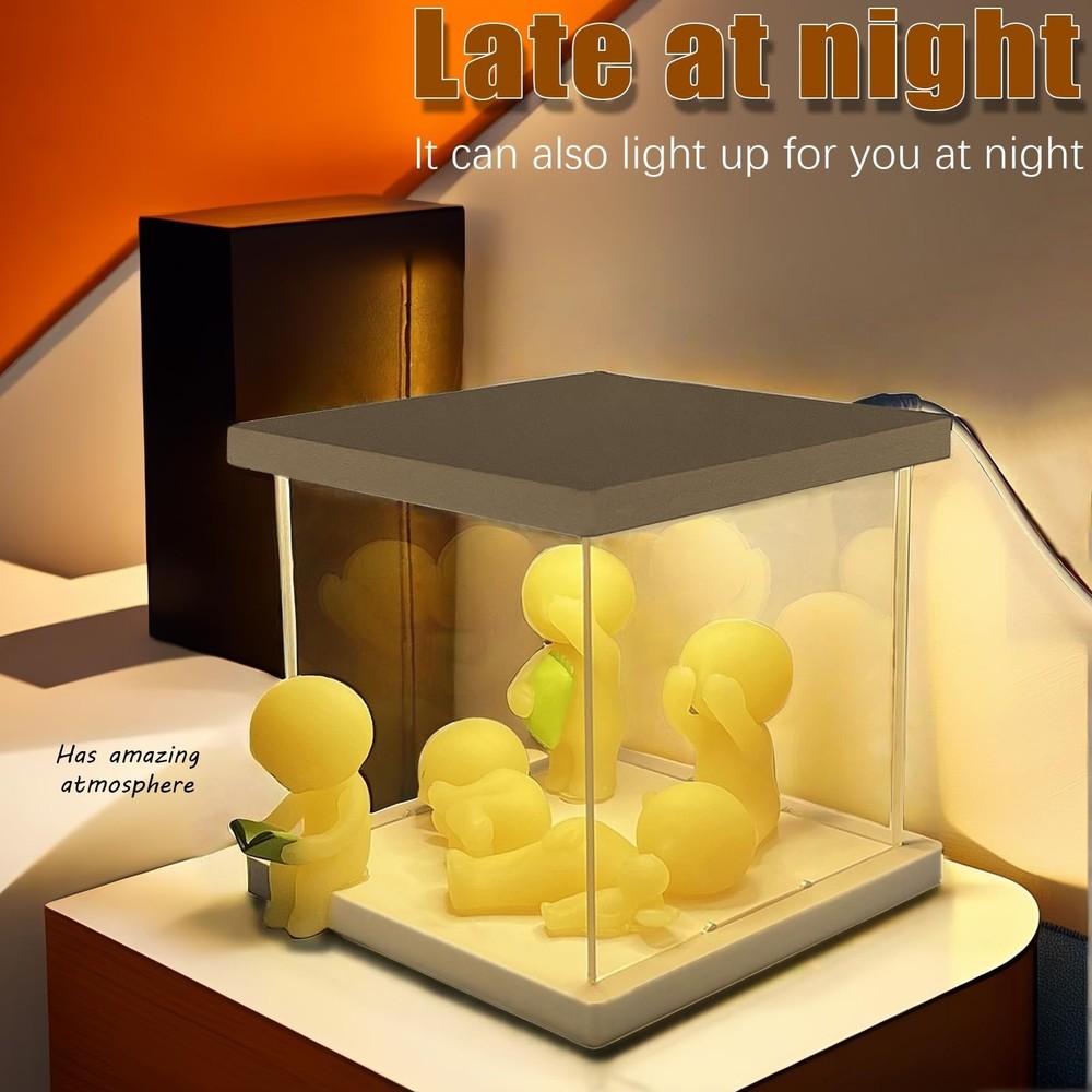 Smitski Display Case - Blind Box Figures Acrylic Display Box with Led Light, ...