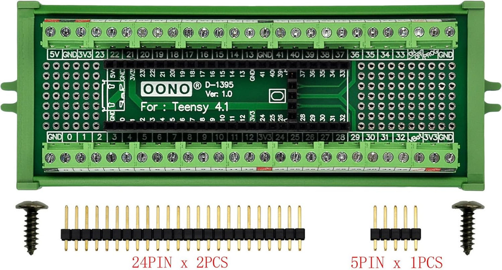 Teensy 4.1 Terminal Block Breakout Board Module, Screw Mount Version