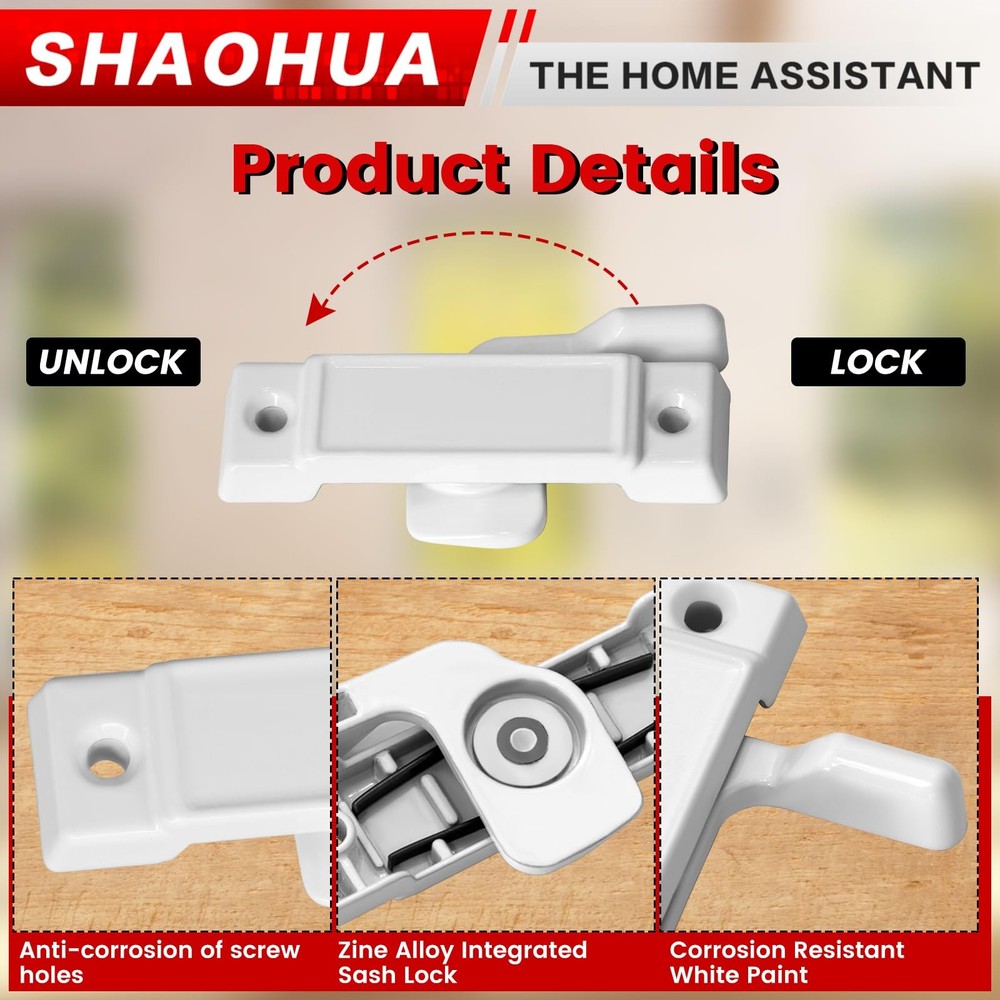 6 PCS Stainless Steel Sliding Window Lock Key Vertical Horizontal Security