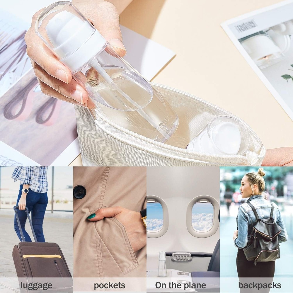 Fine Mist 2 Pack Spray Bottles - Reusable & Lightweight Travel Essentials