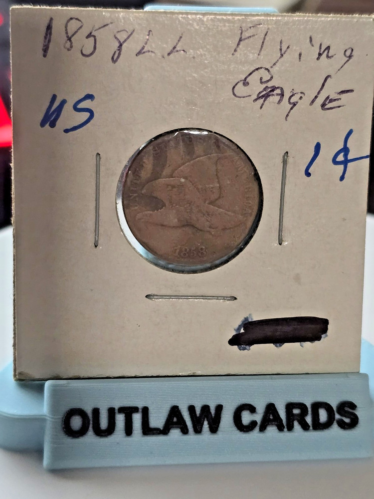 1858 US FLYING EAGLE 1 CENT COIN