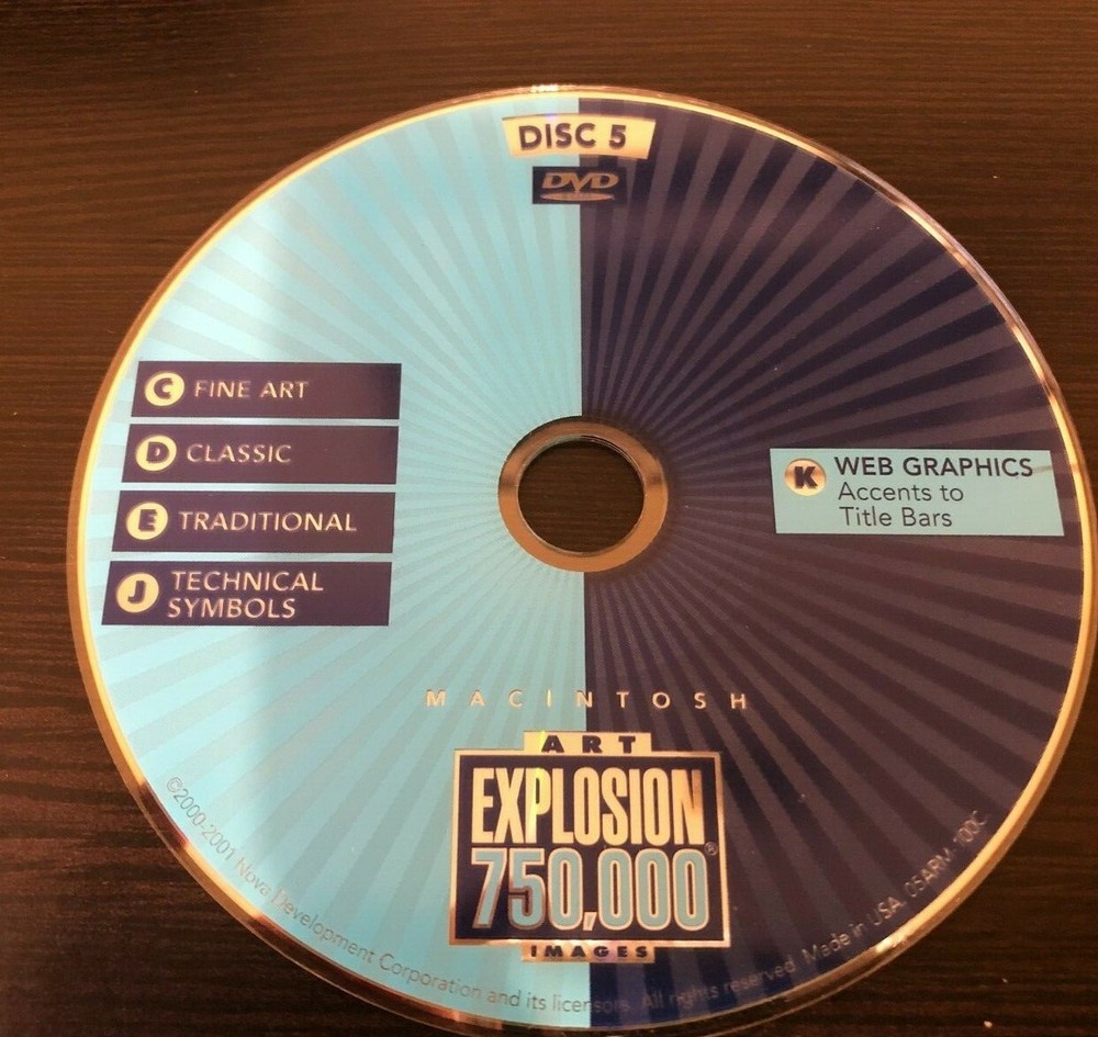 2000 Macintosh Art Explosion 750,000 Images Web Graphics Accents Disc 5 ONLY