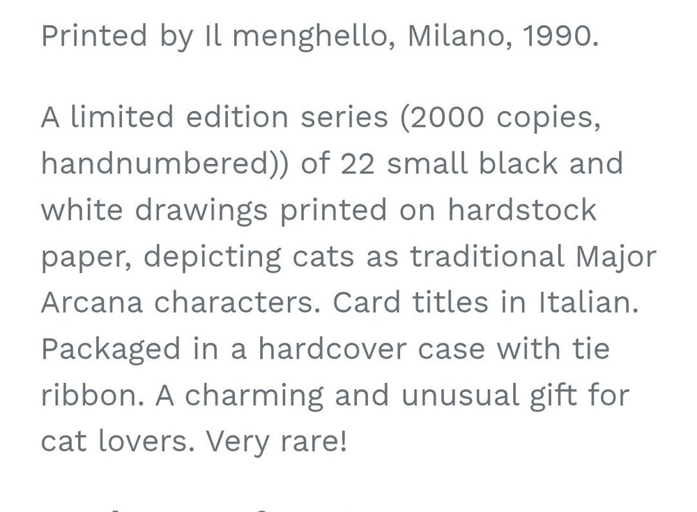 22 Arcani I Gatti IL Meneghello