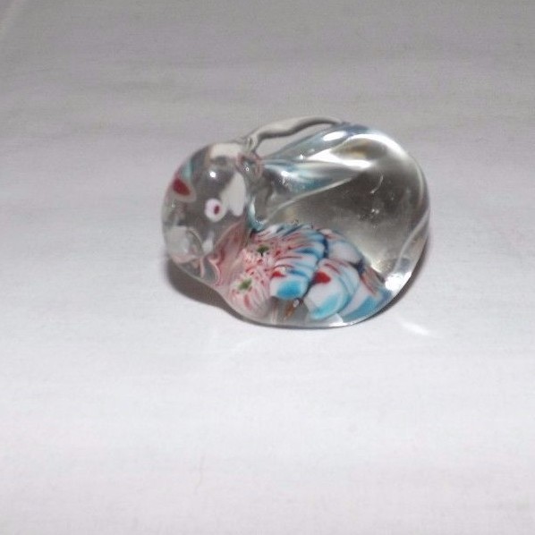 Small 2 1/2" RABBIT Art Glass PAPERWEIGHT