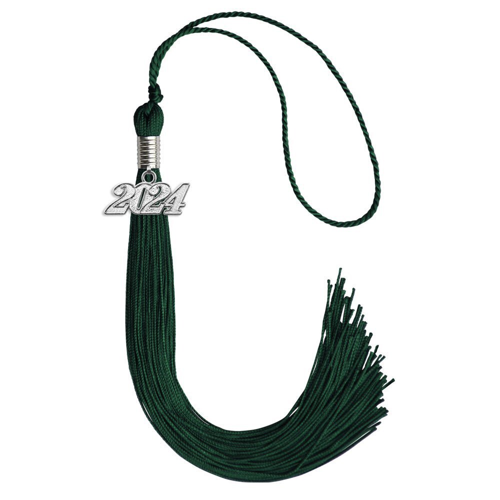 Endea Graduation Hunter Green Tassel With Silver Date Drop