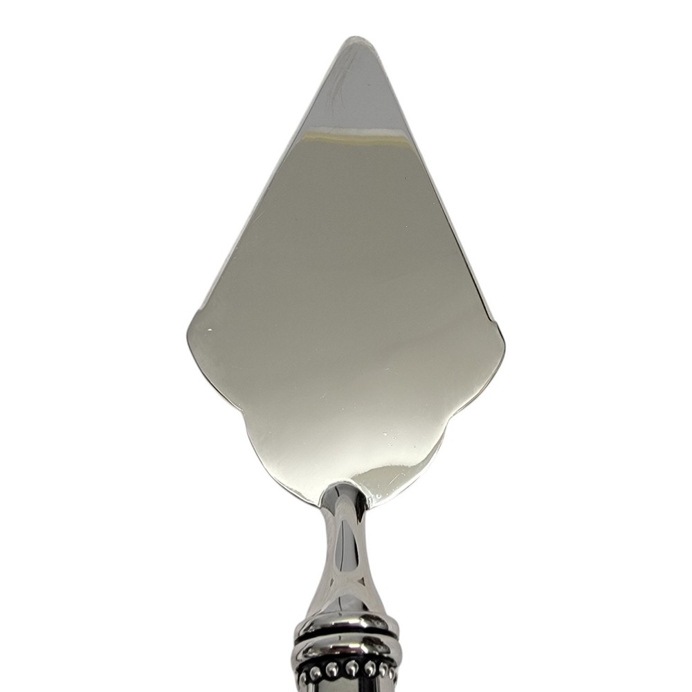Godinger Silver Plate Wedding Cake Knife and Server Set Beaded Melon Finials