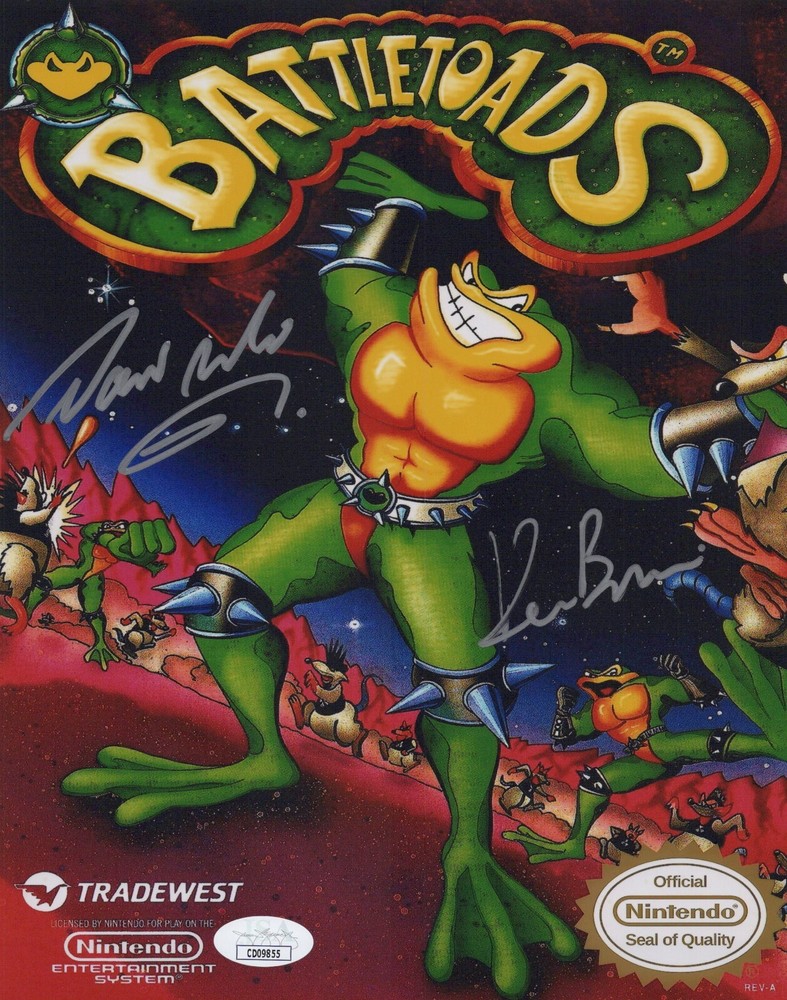 David Wise & Kevin Bayliss Signed 8x10 Battletoads Photo Autograph JSA COA