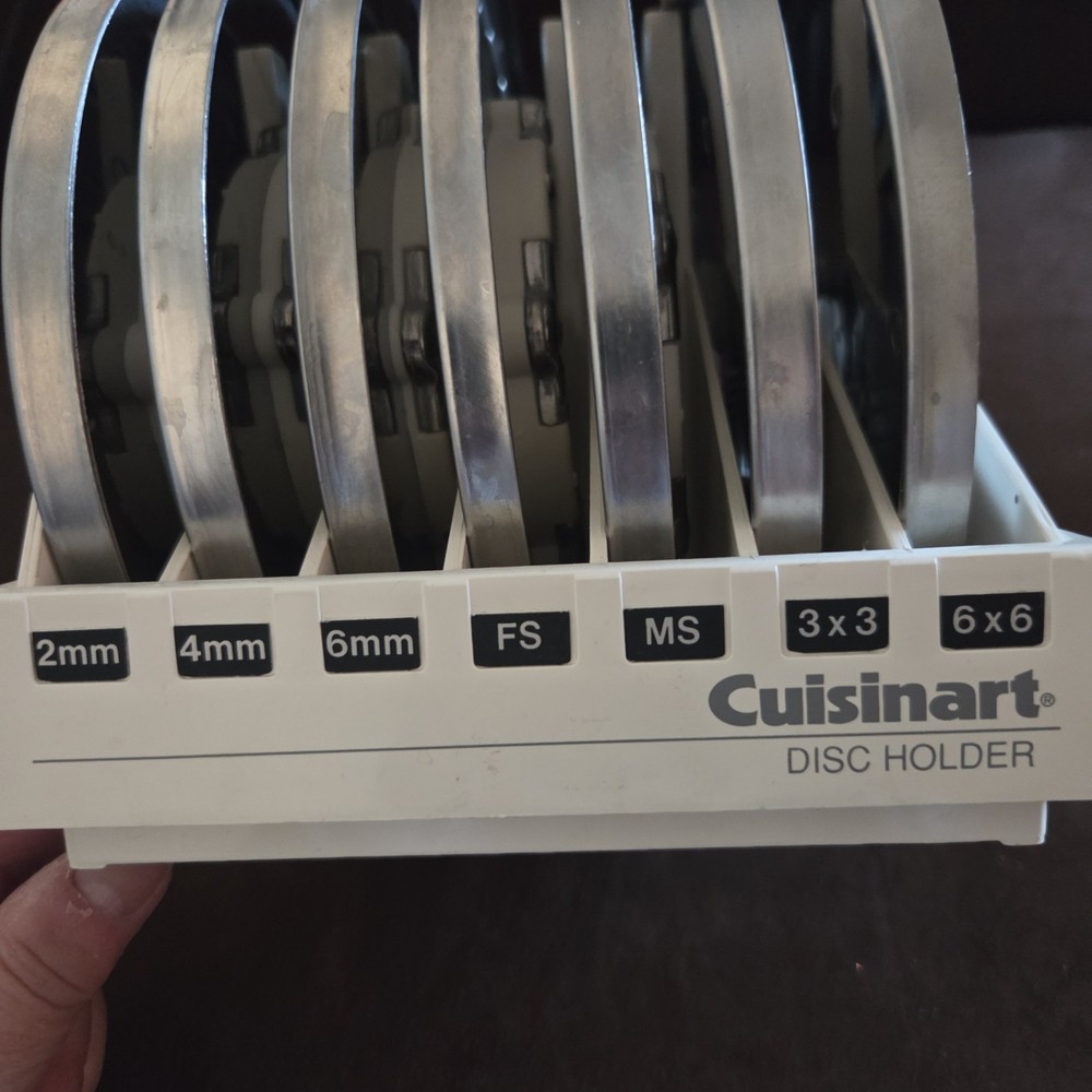 Cuisinart Food Processor Disc Holder Rack & Slicing Shredding Discs Blades