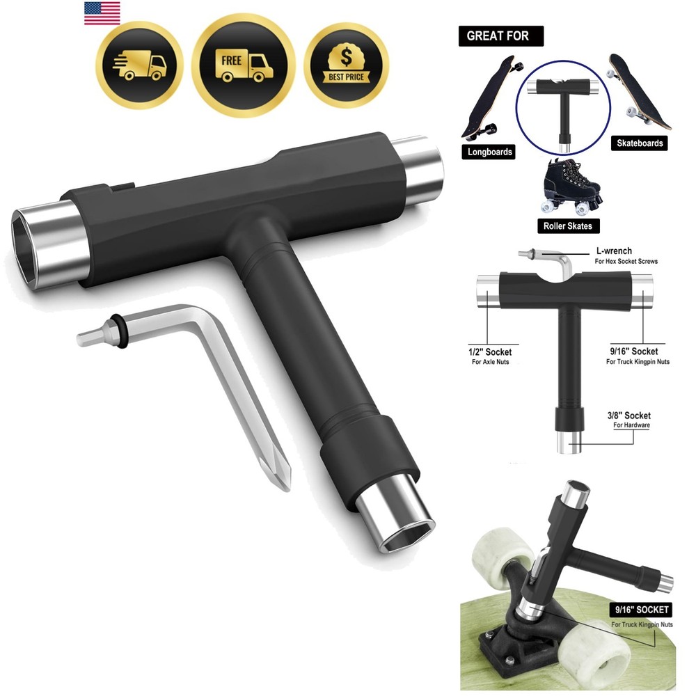 Professional Skate Tools, All-in-One Multi-Function Portable Skateboard T Too...