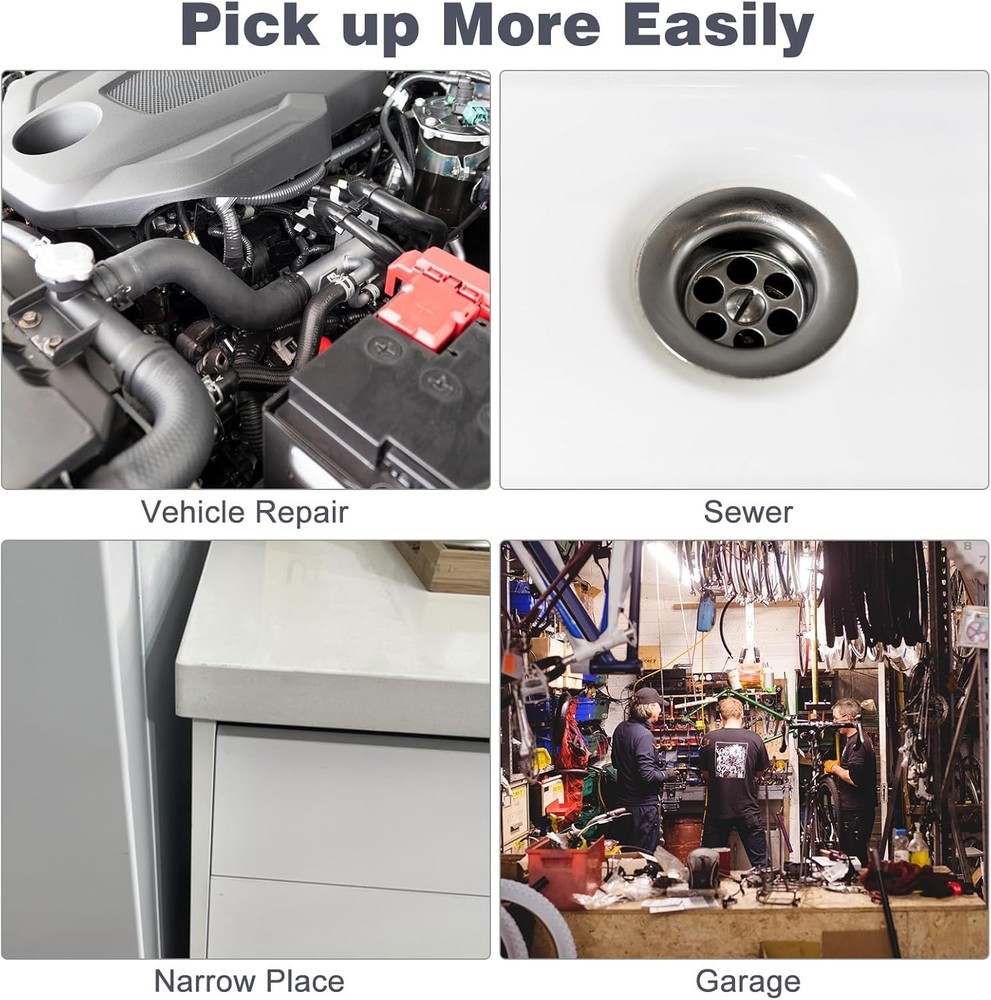 Compact C-Shaped Grabber Tool with LED Lights for Effortless Object Retrieval