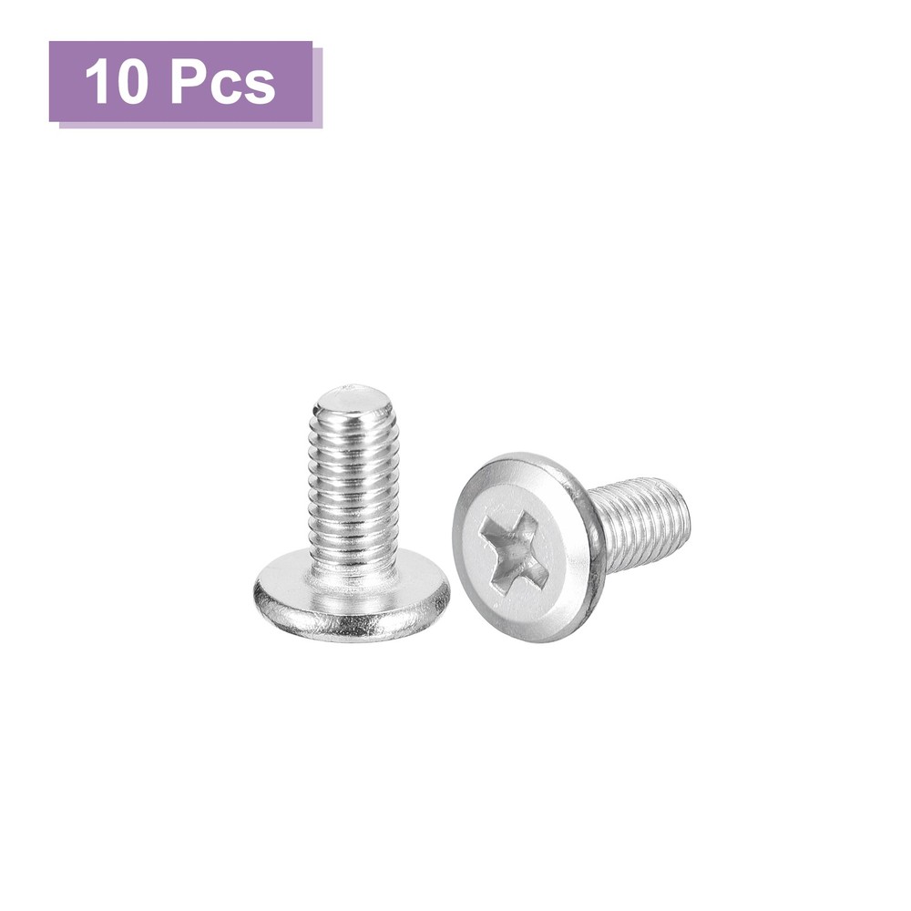 M5x10mm Flat Round Head Phillips Head Screw, 10Pcs Phillips Drive Machine Screw