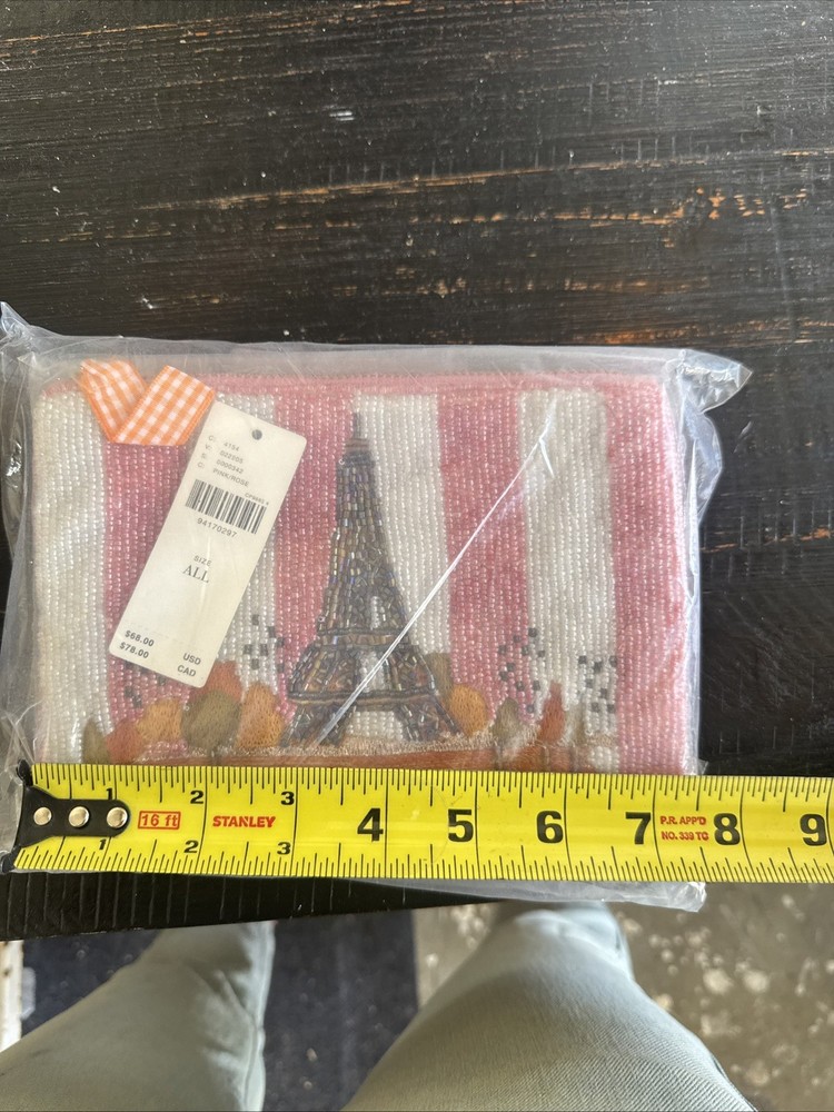Anthropologie beaded pouch-pink