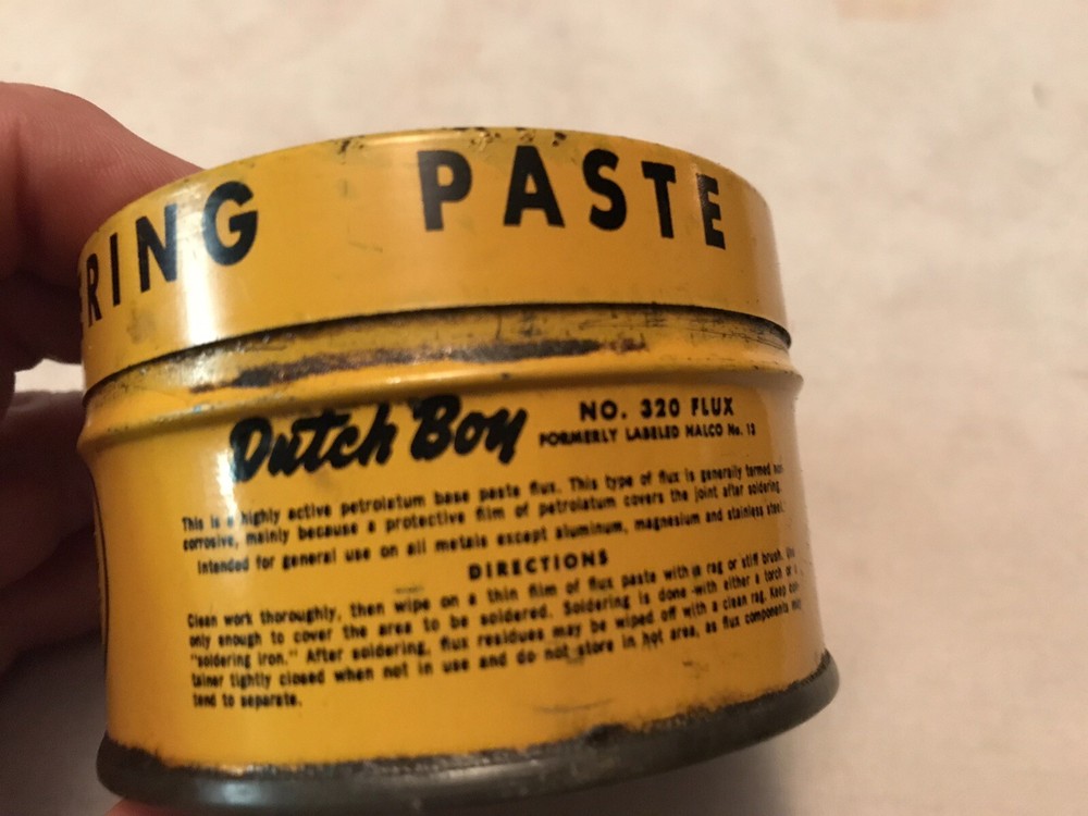 DUTCH BOY Vintage Soldering Paste Tin, 1962