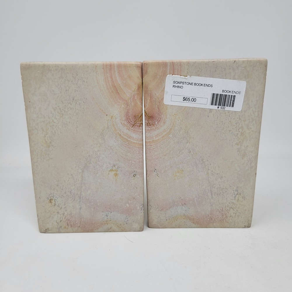 Rhinoceros Soapstone Bookends