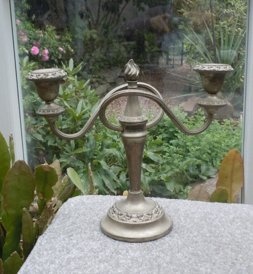 Silver Plated 2 arm Mantle Candelabra by Ianthe.