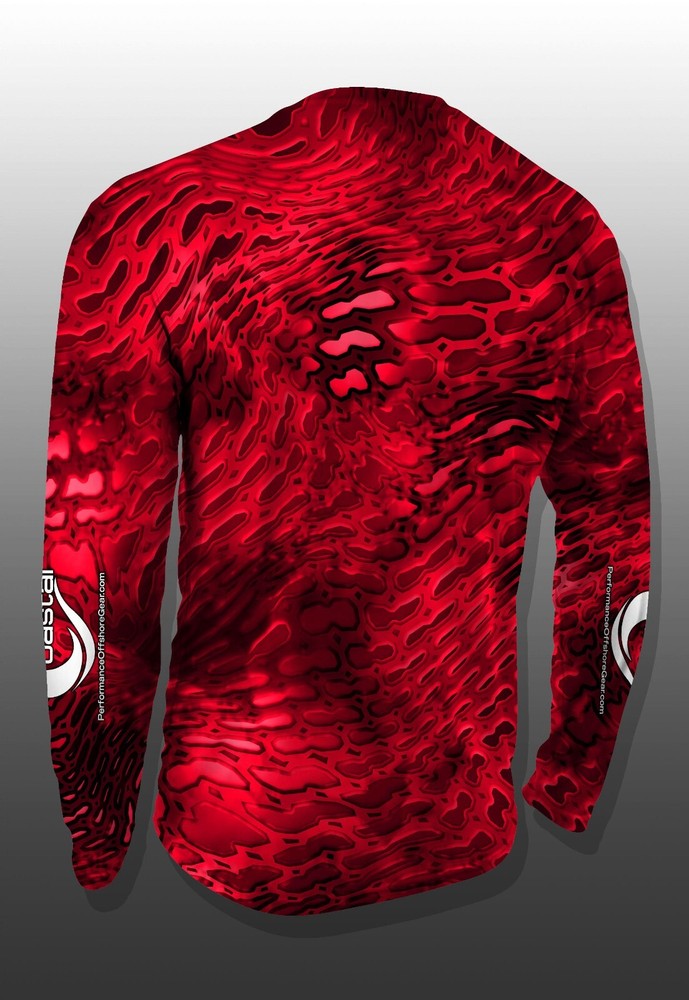 Coastal Red Camo Performance Long Sleeve T-shirt