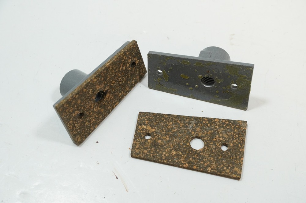 Vintage surface mount mic stand flange with cork base