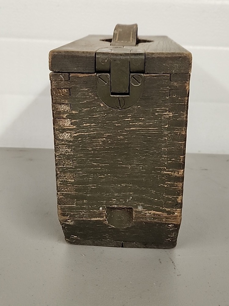 Vintage Wooden Ammo Box Ammunition