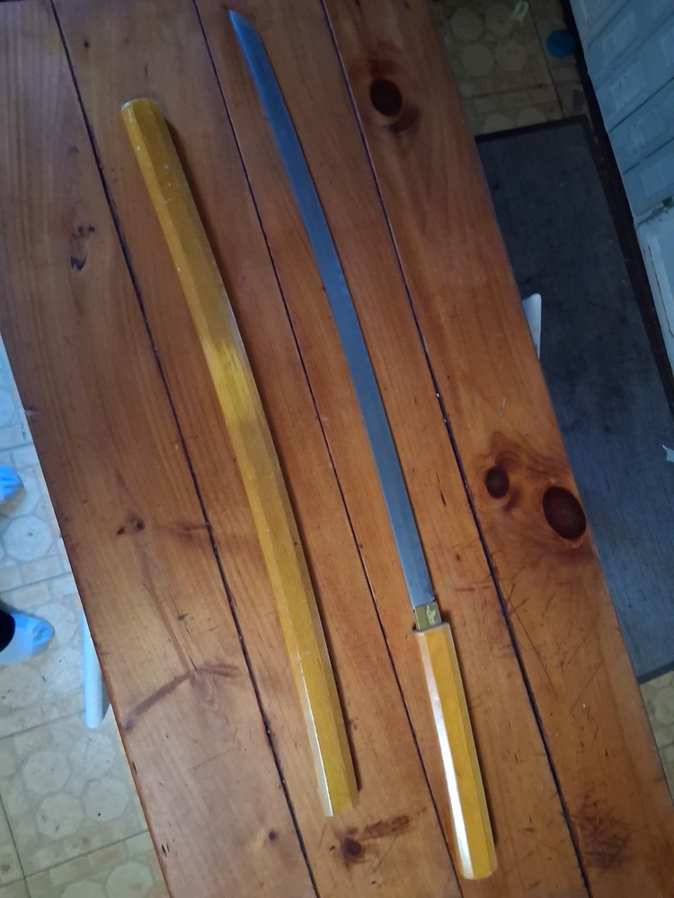 Samurai Sword Concealed In Wood Sheath Chinese 39" Long.