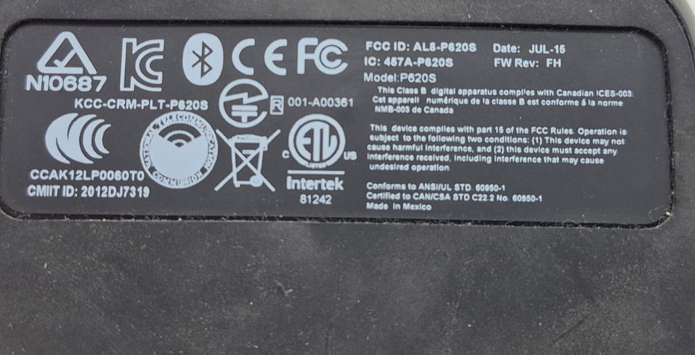 Plantronics P620S USB Bluetooth Wireless Speakerphone W/ Dongle