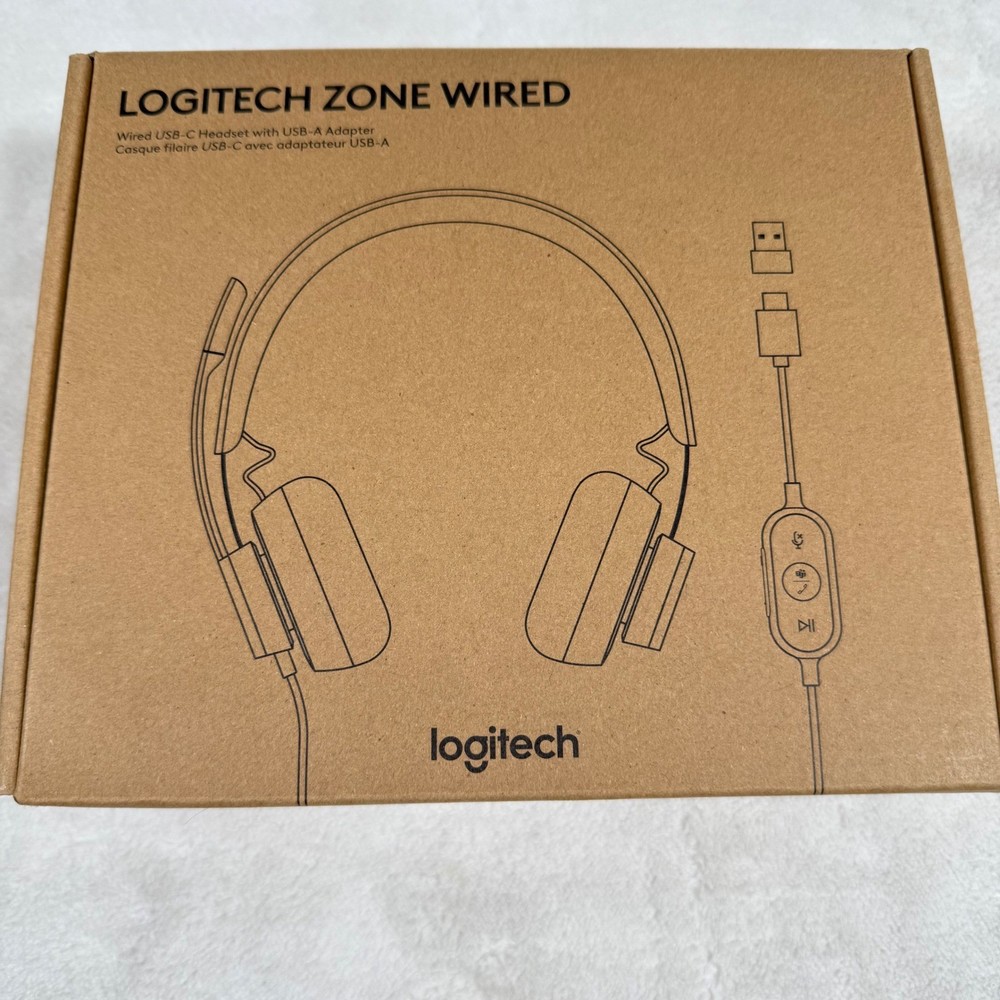 Logitech Zone Wired USB C Headset with USB A Adapter Certified Microsoft Teams