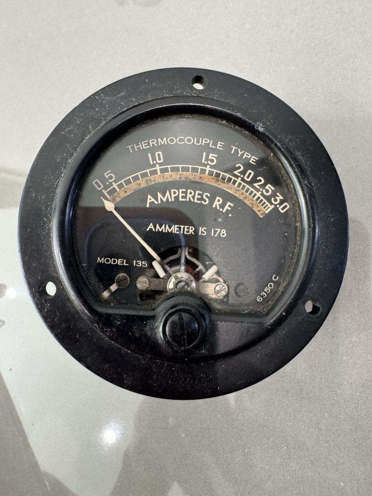 Vintage Ammeter HF Thermo Couple Gauge Model 135