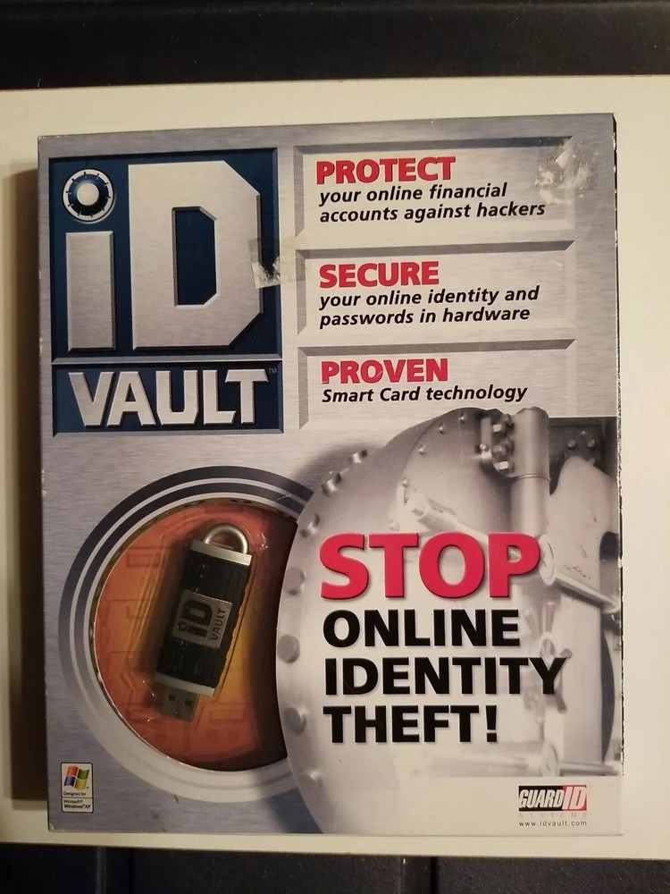 ID Vault Guard ID Systems STOP ONLINE IDENTITY THEFT Windows XP Secure Passwords