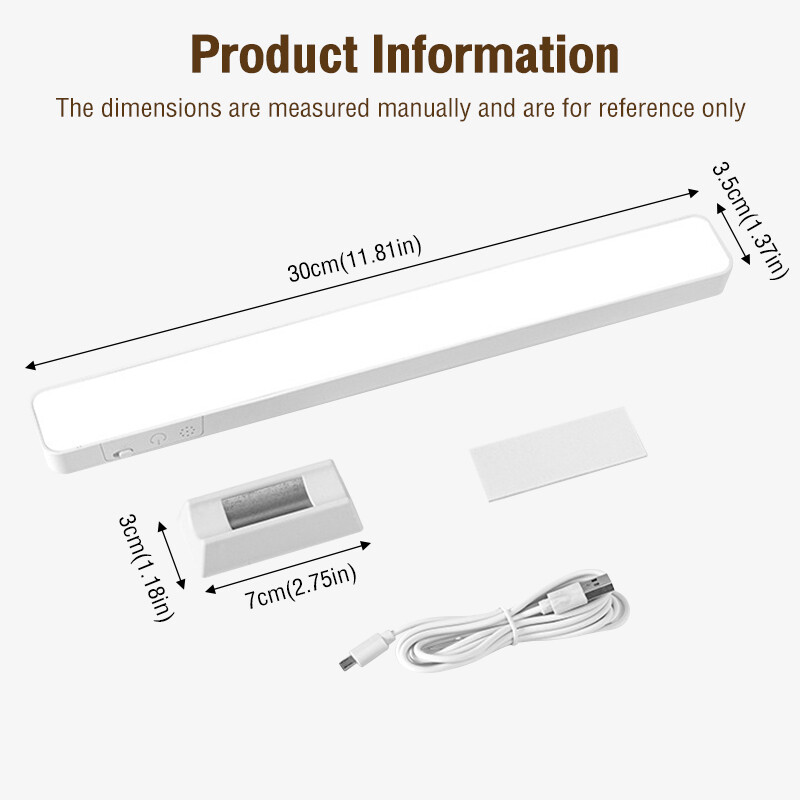 USB Rechargeable 3 Color Modes Dimmable Under Desk Lighting for Reading Bedroom
