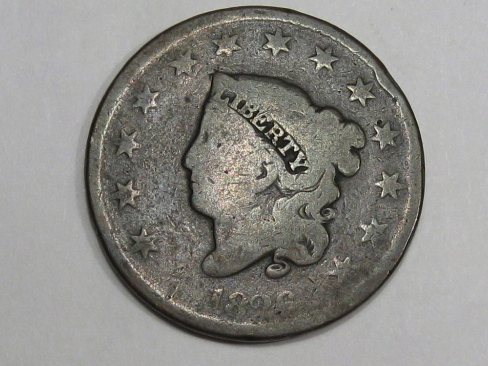 1826 US Coronet Head Large Cent Coin.  #1