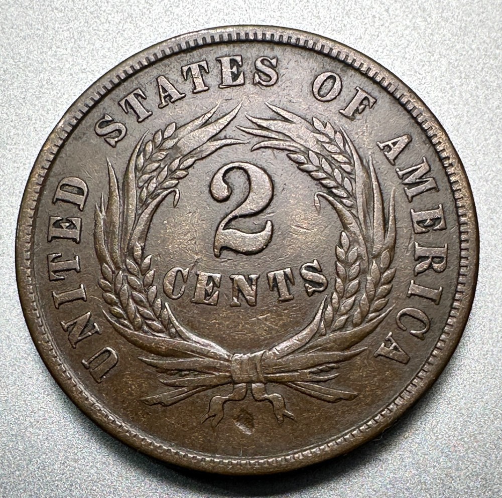 1864 LARGE MOTTO 2 CENT PIECE NICE DETAIL #2006